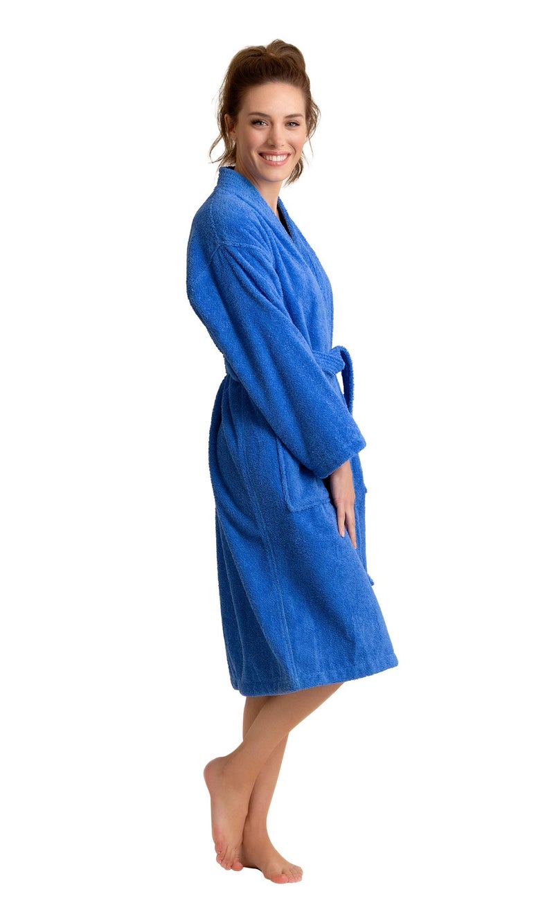 Soft Touch Linen - Premium Women's Terry Cloth Bathrobe - Absorbent & Lightweight - Deluxe Turkish Bathrobe for Women - Towel-like Material (Royal Blue, Medium) - Image 4